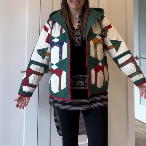 Womans XL quilt coat - handmade - Picture 12 of 13